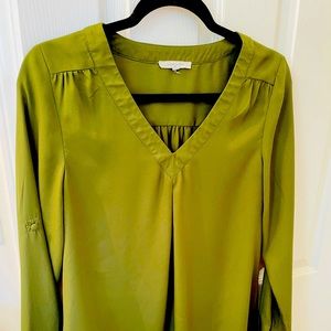 🫒Olive green sheer blouse